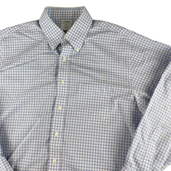 Brooks Brothers Other - Brooks Brothers Regent Non Iron Button Down Shirt Mens 17 4 5 Blue Gingham Check